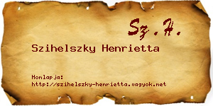 Szihelszky Henrietta névjegykártya