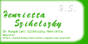 henrietta szihelszky business card